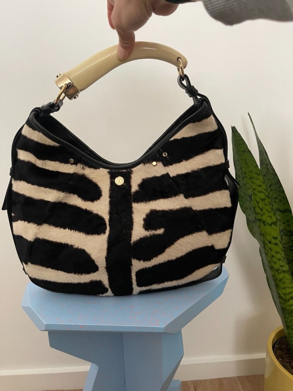 Rare Vintage YSL Mombasa Bag in Zebra Print Pony Hair - Picture 2 of 16